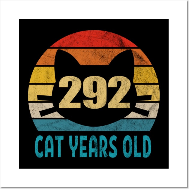 292 Cat Years Old Retro Style 69th Birthday Gift Cat Lovers Wall Art by Blink_Imprints10